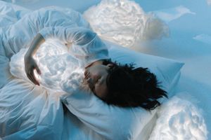 Person sleeping peacefully.